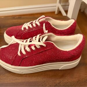 Jessica Simpson Red Sparkle Sneakers